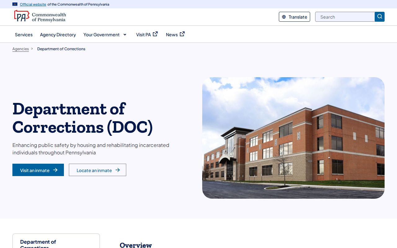 Schuylkill County criminal records Pennsylvania Department of Corrections